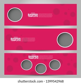 Banner template. Abstract background for design,  business, education, advertisement. Pink color. Vector  illustration.