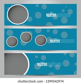 Banner template. Abstract background for design,  business, education, advertisement. Blue color. Vector illustration.