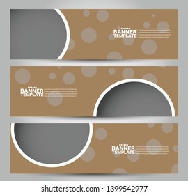 Banner template. Abstract background for design,  business, education, advertisement. Brown color. Vector illustration.