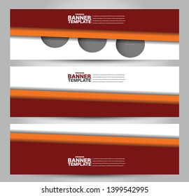 Banner template. Abstract background for design,  business, education, advertisement. Red and orange color. Vector  illustration.