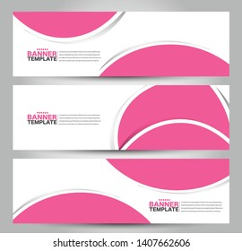 Banner template. Abstract background for design,  business, education, advertisement. Pink color. Vector  illustration.