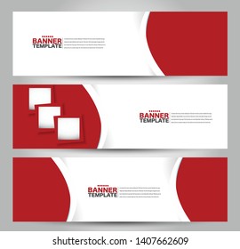 Banner template. Abstract background for design,  business, education, advertisement. Red color. Vector illustration.
