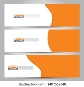 Banner template. Abstract background for design,  business, education, advertisement. Orange color. Vector illustration.