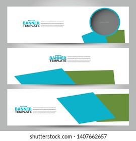 Banner template. Abstract background for design,  business, education, advertisement. Blue and green Vector illustration.