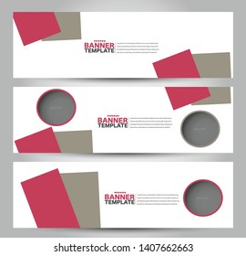 Banner template. Abstract background for design,  business, education, advertisement. Red and brown color. Vector illustration.
