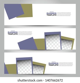 Banner template. Abstract background for design,  business, education, advertisement. Blue and green Vector illustration.