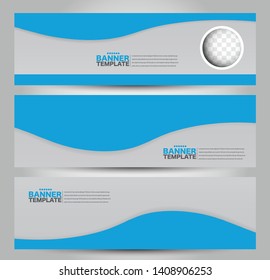 Banner template. Abstract background for design,  business, education, advertisement. Blue color. Vector illustration.