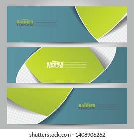 Banner template. Abstract background for design,  business, education, advertisement. Green color. Vector  illustration.