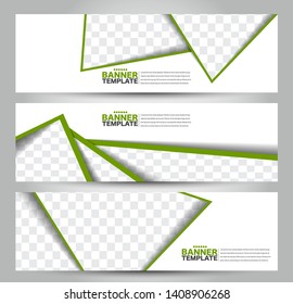Banner template. Abstract background for design,  business, education, advertisement. Green color. Vector  illustration.