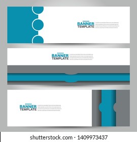 Banner template. Abstract background for design,  business, education, advertisement. Blue color. Vector illustration.