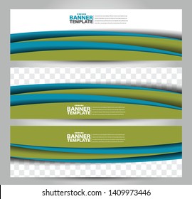 Banner template. Abstract background for design,  business, education, advertisement. Blue and green Vector illustration.