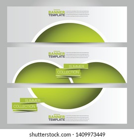 Banner template. Abstract background for design,  business, education, advertisement. Green color. Vector  illustration.