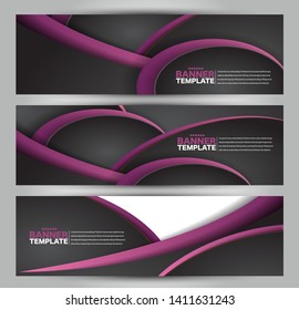 Banner template. Abstract background for design,  business, education, advertisement. Black and purple color. Vector illustration.
