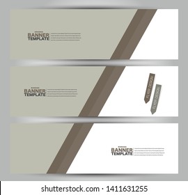 Banner template. Abstract background for design,  business, education, advertisement. Brown color. Vector illustration.