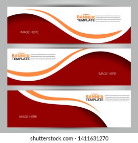 Banner template. Abstract background for design,  business, education, advertisement. Red and orange color. Vector illustration.