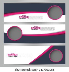 Banner template. Abstract background for design,  business, education, advertisement. Purple and pink color. Vector illustration.