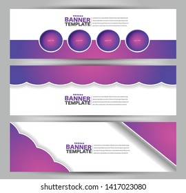 Banner template. Abstract background for design,  business, education, advertisement. Purple color. Vector illustration.