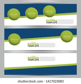 Banner template. Abstract background for design,  business, education, advertisement. Blue and green color. Vector illustration.