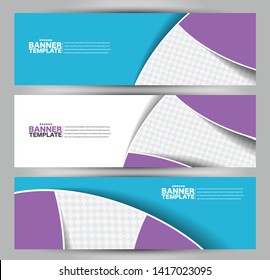 Banner template. Abstract background for design,  business, education, advertisement. Purple and blue color. Vector illustration.