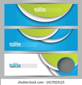 Banner template. Abstract background for design,  business, education, advertisement. Blue and green color. Vector illustration.