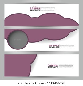 Banner template. Abstract background for design,  business, education, advertisement. Purple color. Vector illustration.