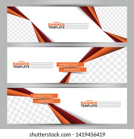 Banner template. Abstract background for design,  business, education, advertisement. Red and orange color. Vector illustration.