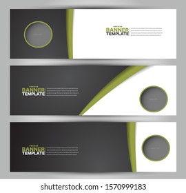 Banner template. Abstract background for design,  business, education, advertisement. Black and green color. Vector illustration.