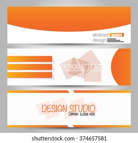 Banner template. Abstract background for design,  business, education, advertisement. Orange color. Vector  illustration.