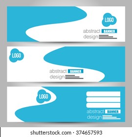 Banner template. Abstract background for design,  business, education, advertisement.  Blue color. Vector  illustration.