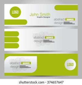 Banner template. Abstract background for design,  business, education, advertisement. Green color. Vector  illustration.