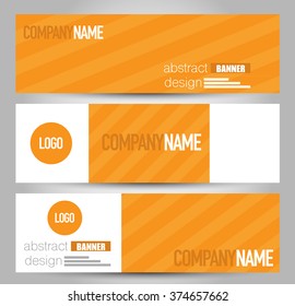 Banner template. Abstract background for design,  business, education, advertisement. Orange color. Vector  illustration.