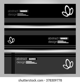 Banner template. Abstract background for design,  business, education, advertisement. Black color. Vector  illustration.