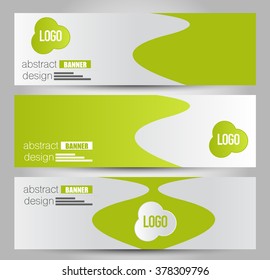 Banner template. Abstract background for design,  business, education, advertisement. Green color. Vector  illustration.