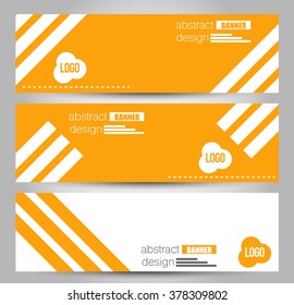 Banner template. Abstract background for design,  business, education, advertisement. Orange color. Vector  illustration.