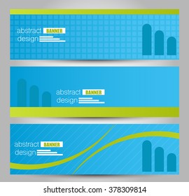Banner template. Abstract background for design,  business, education, advertisement.  Blue and green color. Vector  illustration.