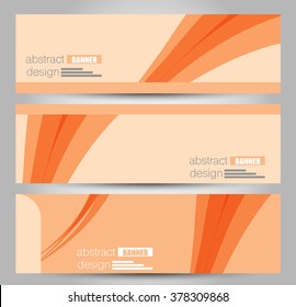 Banner template. Abstract background for design,  business, education, advertisement. Orange color. Vector  illustration.