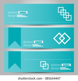 Banner template. Abstract background for design,  business, education, advertisement. Blue color. Vector  illustration.