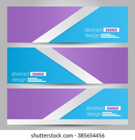 Banner template. Abstract background for design,  business, education, advertisement. Blue and purple color. Vector  illustration.