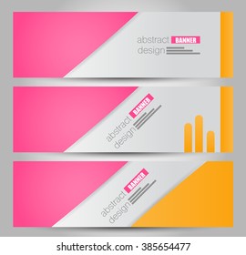 Banner template. Abstract background for design,  business, education, advertisement.  Pink and orange color. Vector  illustration.
