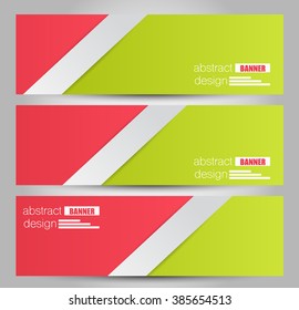 Banner template. Abstract background for design,  business, education, advertisement. Red and green color. Vector  illustration.