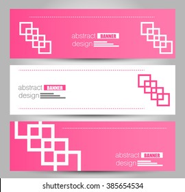 Banner template. Abstract background for design,  business, education, advertisement. Pink color. Vector  illustration.