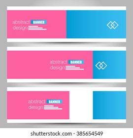 Banner template. Abstract background for design,  business, education, advertisement. Pink and blue color. Vector  illustration.