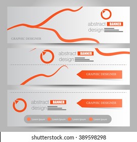 Banner template. Abstract background for design,  business, education, advertisement. Orange color. Vector  illustration.
