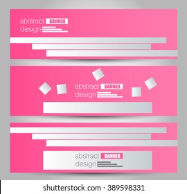 Banner template. Abstract background for design,  business, education, advertisement. Pink color. Vector  illustration.