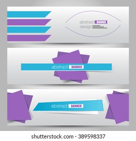 Banner template. Abstract background for design,  business, education, advertisement.  Blue and purple color. Vector  illustration.