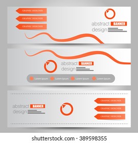 Banner template. Abstract background for design,  business, education, advertisement. Orange color. Vector  illustration.