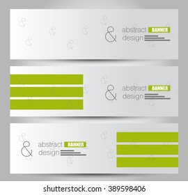 Banner template. Abstract background for design,  business, education, advertisement. Green color. Vector  illustration.