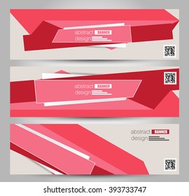 Banner template. Abstract background for design,  business, education, advertisement. Red color. Vector  illustration.