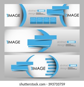 Banner template. Abstract background for design,  business, education, advertisement.  Blue color. Vector  illustration.