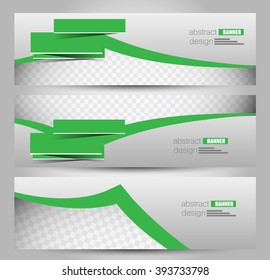 Banner template. Abstract background for design,  business, education, advertisement. Green color. Vector  illustration.